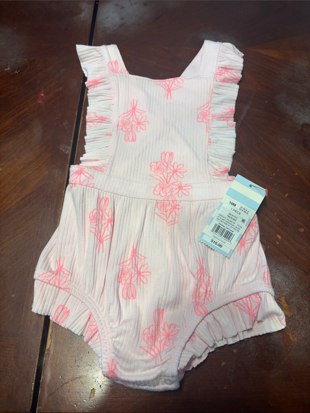 Cat & Jack Pink Floral Ruffle Romper